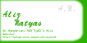 aliz matyas business card